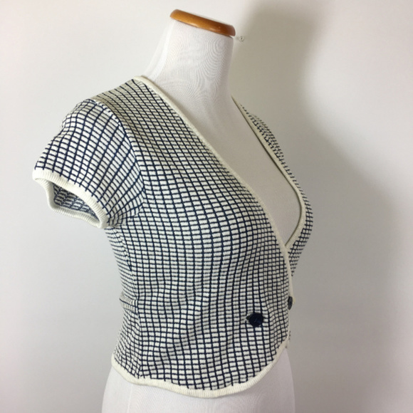 NWOT Anthropologie Moth navy and white cardigan - Picture 5 of 5